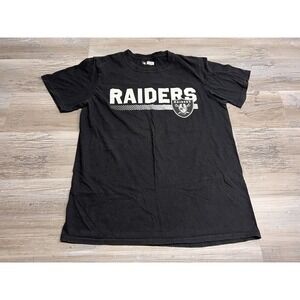 Las Vegas Raiders T-Shirt Black Size‎ M Spellout Logo Football NFL Team Apparel